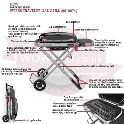 Weber Traveler Portable Gas BBQ 5 Weber Traveler Portable Gas BBQ - Image 5